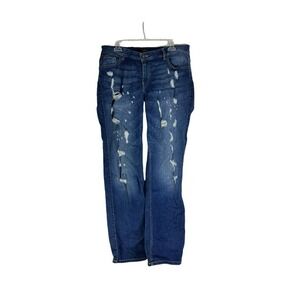 PZI Jeans Women's Blue Jeans Ripped/Distressed Straight Size 14‎